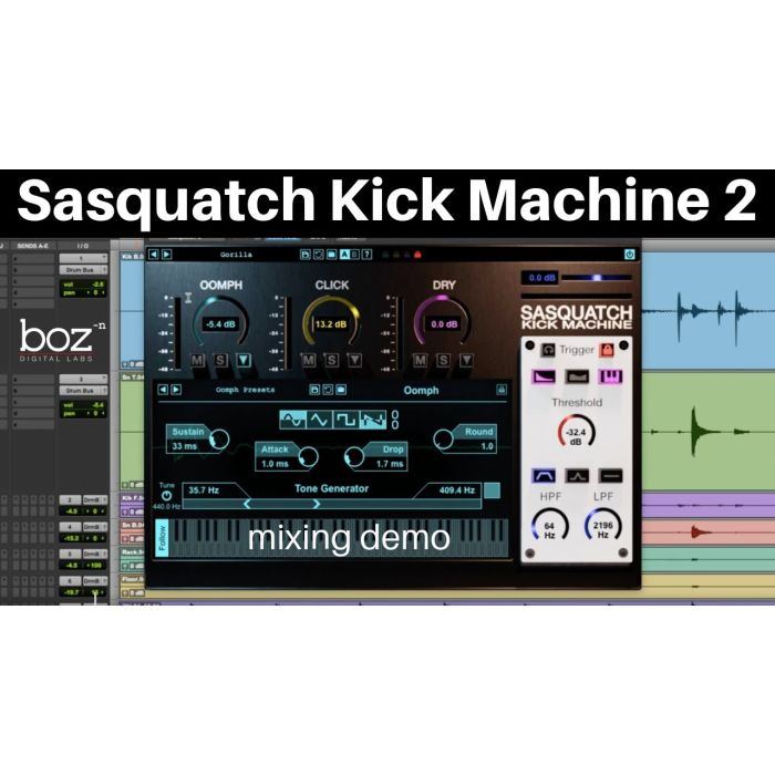 Boz Sasquach Kick Machine 2 Software Plug In "Electronic Delivery"