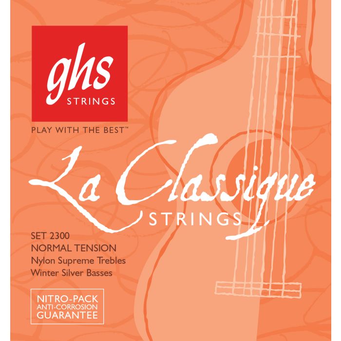 GHS Strings 2300 La Classique(R) Classical Guitar Strings, Medium High Tension (.029-.043)