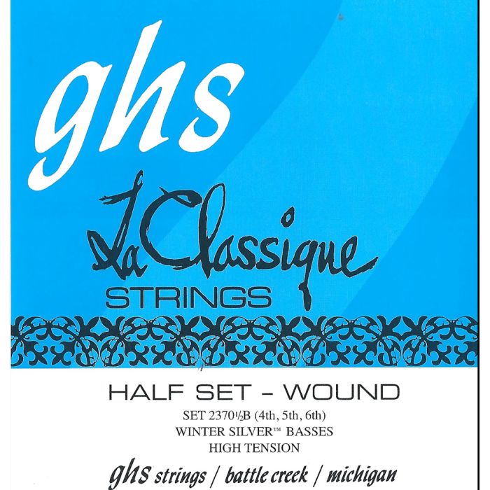 GHS Strings 2370 1/2B La Classique(R) Classical Guitar Strings, Half Set Basses, High Tension (.030-.043)
