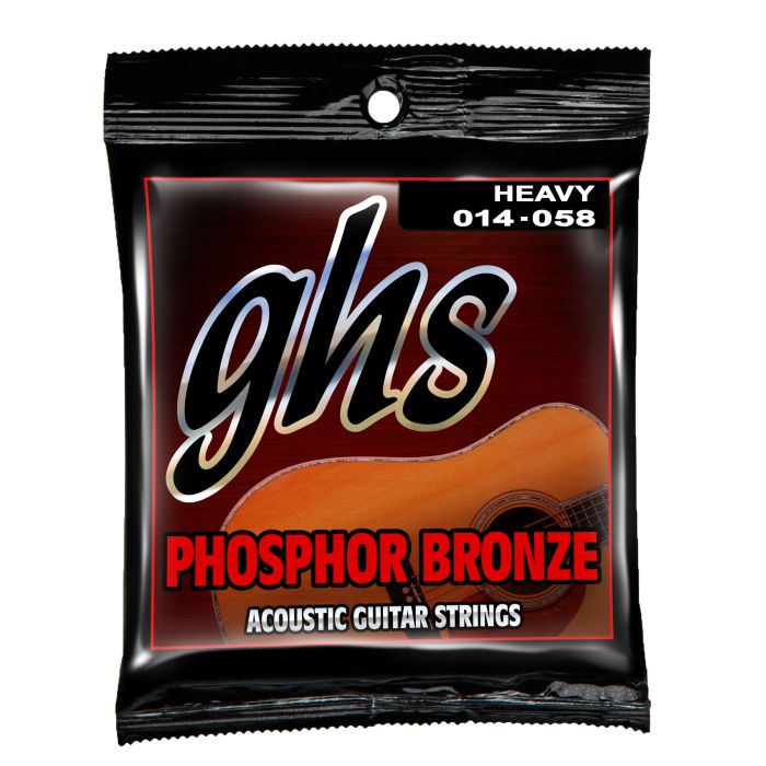 GHS Strings 340 Phosphor Bronze Acoustic Guitar Strings, Heavy (.014-.058)