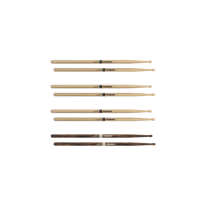 Promark RBH565AW-4PFG Rebound 5A / Rebound 5A FireGrain Drumstick 4-Pack