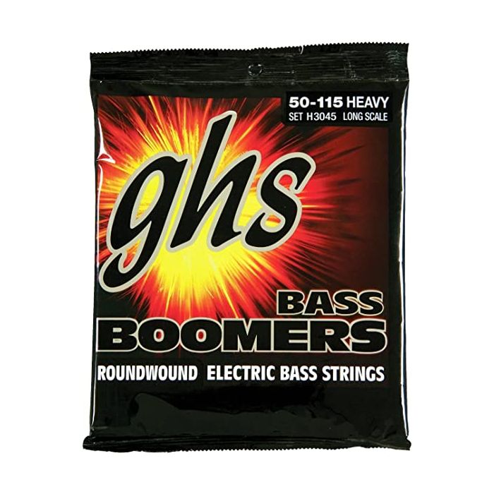 GHS Strings H3045 4-String Bass Boomers(R), Nickel-Plated Electric Bass Strings, Long Scale, Heavy (.050-.115)