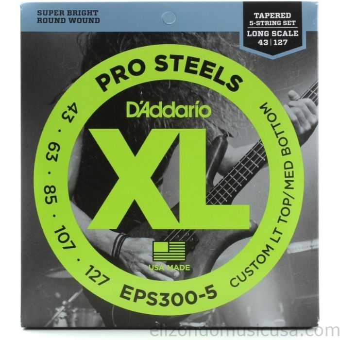 DAddario ProSteel EPS300-5 .043-.127 5-String Bass Strings