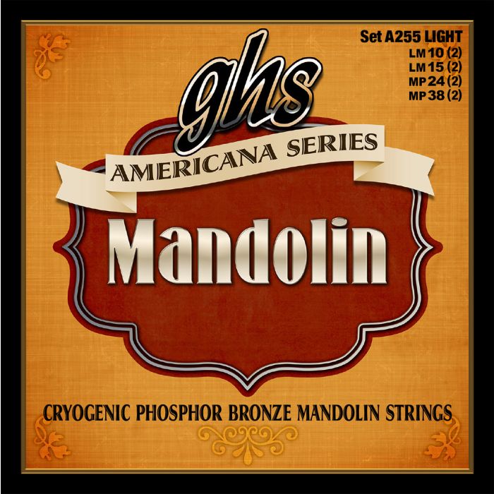 GHS Strings A255 Americana Series Mandolin Strings, Loop End, Light (.010-.038)