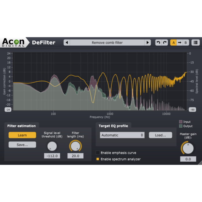Acon Digital DeFilter Software Even Tonal Imbalance Peak/ Dips "Electronic Delivery"