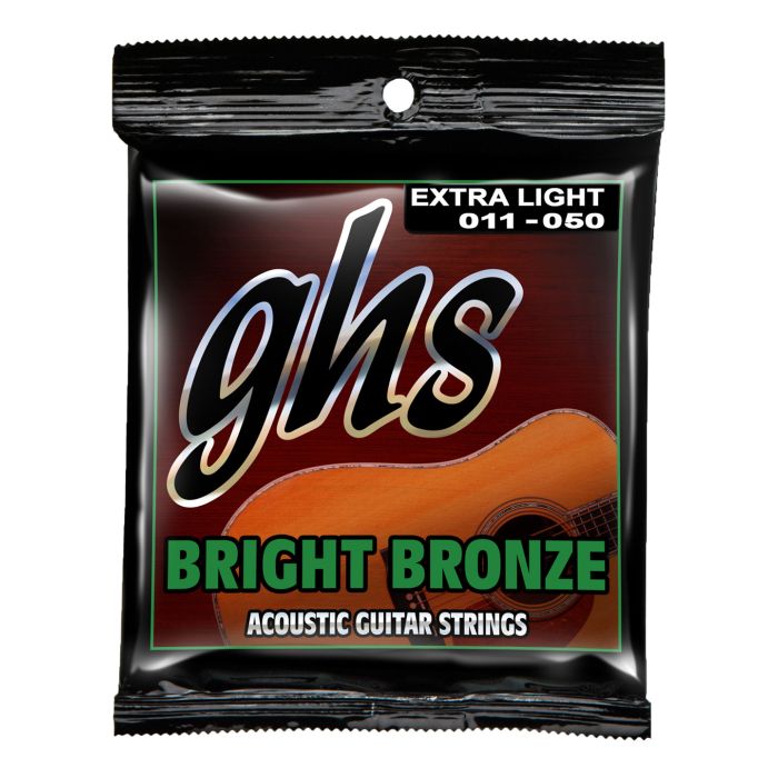 GHS Strings BB20X Bright Bronze™, 80/20 Copper-Zinc Alloy, Acoustic Guitar Strings, Extra Light (.011-.050)
