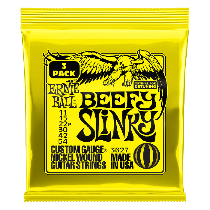 Ernie Ball Beefy Slinky P03627 Nickel Wound Electric Strings 3 Pack 11-54 Gauge
