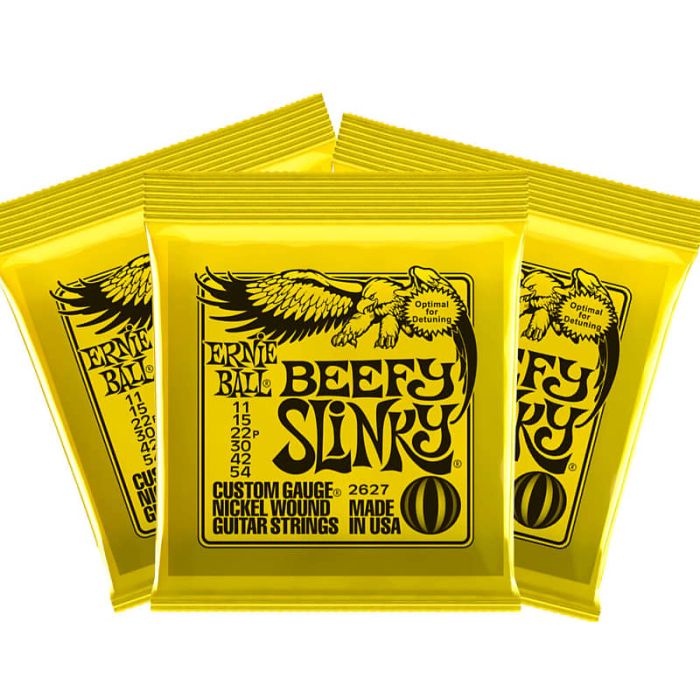 Ernie Ball 2627 Beefy Slinky Nickel Wound Guitar Strings 3 Sets Pack