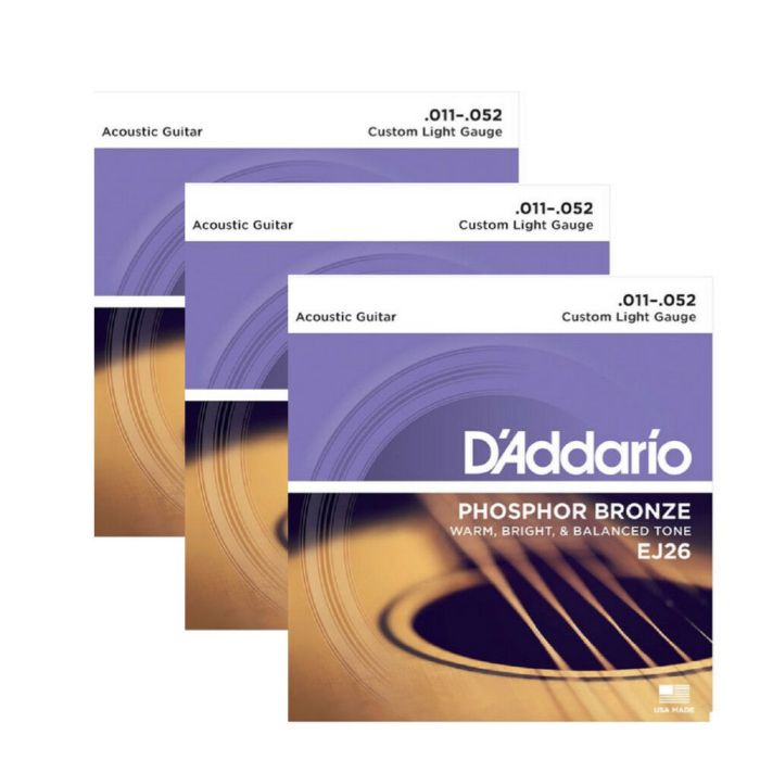 D'Addario EJ26 Acoustic Strings 3 Individual Sets Pack