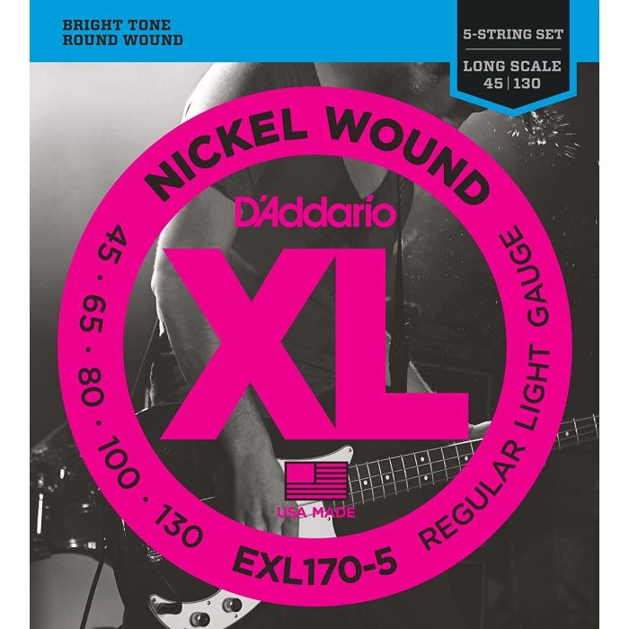 D'addario EXL170-5  5 String BASS Guitar Strings UPC 019954151256
