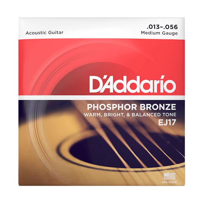 D'Addario EJ17 Guitar Strings - Phosphor Bronze Acoustic Guitar Strings 