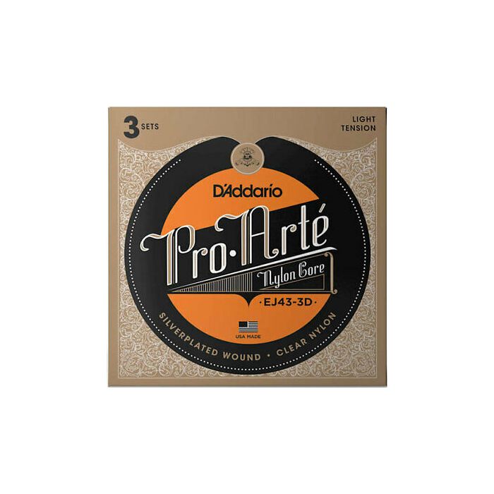 D'Addario EJ43-3D Pro-Arte Nylon, Light Tension 3 Complete Sets
