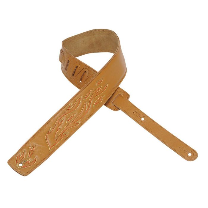 Levy's Leather DM1SGFTAN - 2 1/2 in. garment leather guitar strap