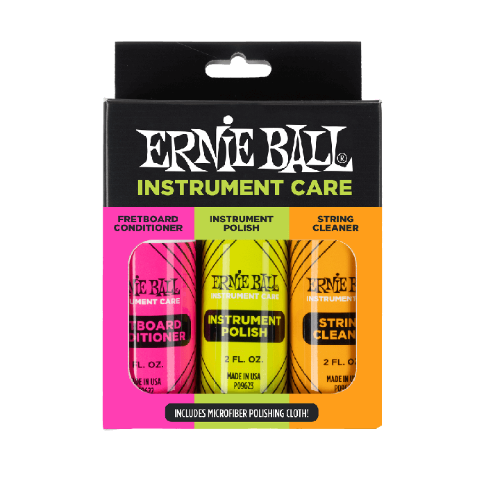 Ernie Ball P04225 Instrument Care 3-pack w/ Microfiber Polish Cloth