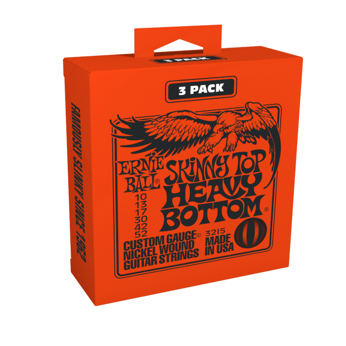 Ernie Ball Skinny Top Heavy Bottom Guitar Strings (3 sets PACK)