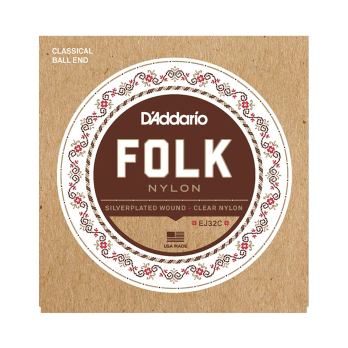 D'Addario EJ32c Folk Nylon Ball End Strings