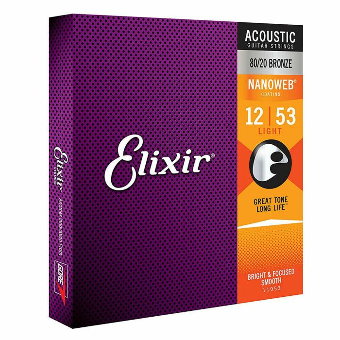 Elixir 11052 Nanoweb 80/20 Bronze Acoustic Guitar Strings