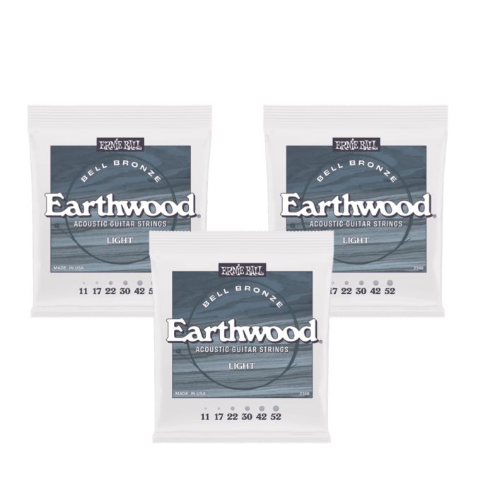 Ernie Ball P02348 Bell Bronze Earthwood Acoustic Guitar Strings (3 sets)