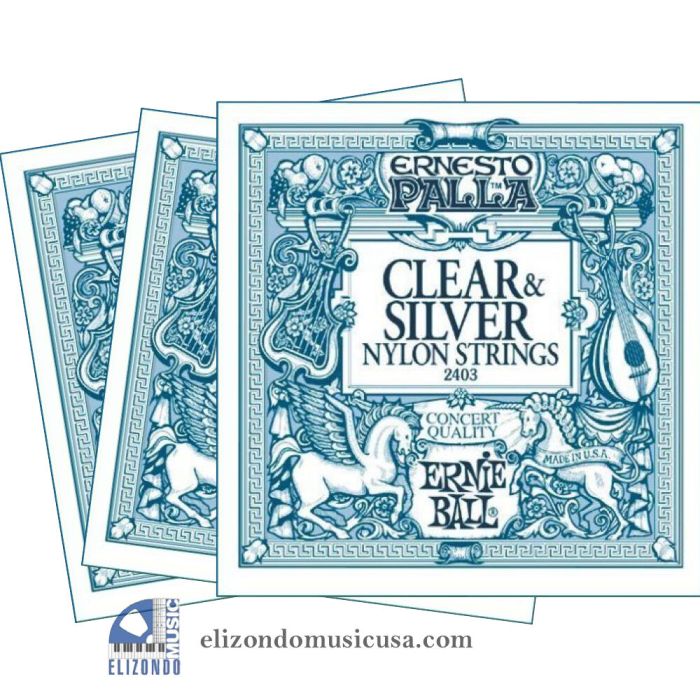 Ernie Ball 2403 Palla Nylon Classical Guitar Strings 3 sets UPC 749699124030