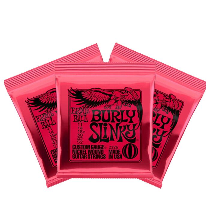 Ernie Ball BURLY SLINKY P02226 NICKEL WOUND ELECTRIC GUITAR STRINGS 3 Sets 