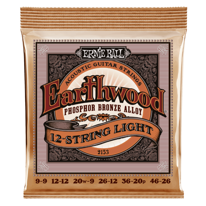 Ernie Ball Earthwood P02153 Phosphor Bronze 12 String Guitar UPC 749699121534