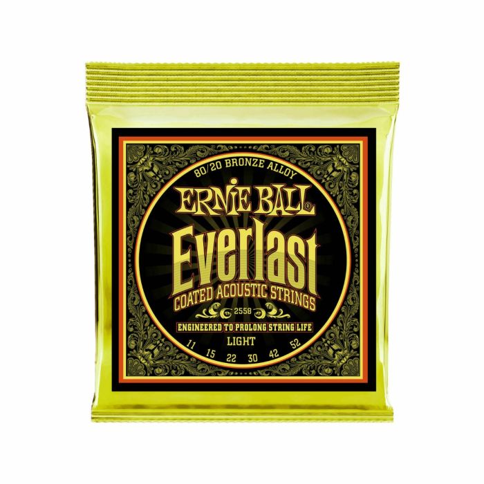 Ernie Ball EVERLAST LIGHT COATED 80/20 BRONZE GUITAR STRINGS UPC 749699125587