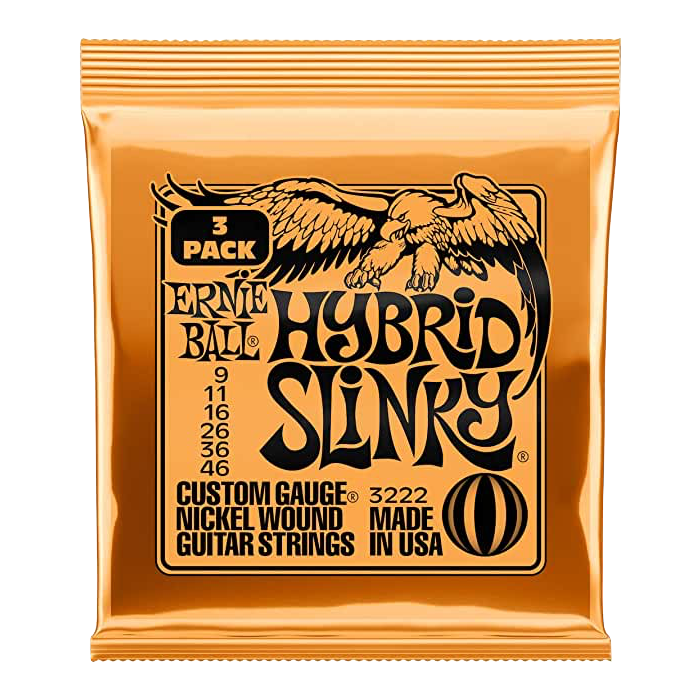Ernie Ball P03222 HYBRID SLINKY NICKEL WOUND ELEC GUITAR STRINGS 3 Sets 749699132226