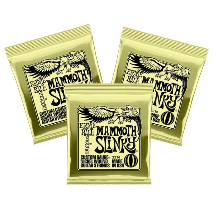 Ernie Ball MAMMOTH SLINKY NICKEL WOUND ELEC GUITAR STRINGS 3 Sets 749699103158