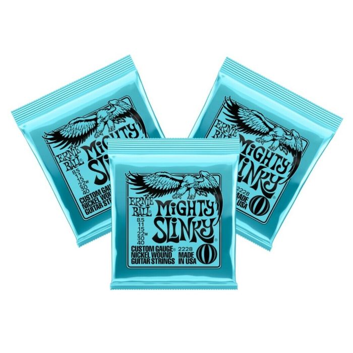 Ernie Ball MIGHTY SLINKY NICKEL WOUND ELEC GUITAR STRINGS 3 Sets 749699103981