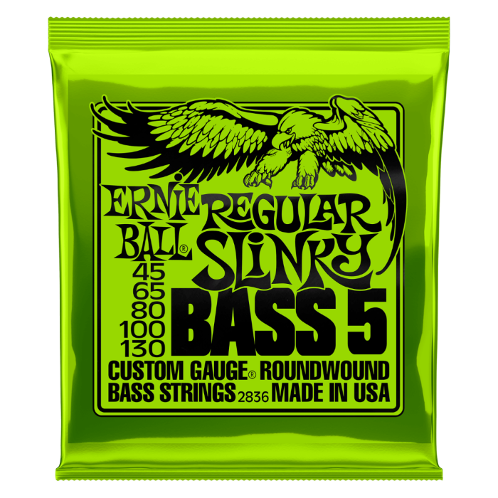 Ernie Ball P02836 Regular Slinky Nickel 5 String Bass Strings UPC 749699128366