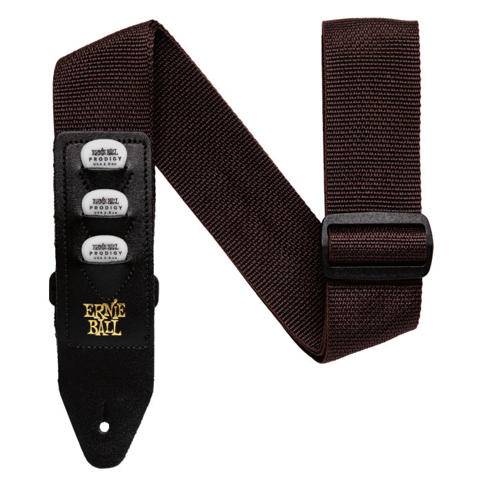 Ernie Ball P04250 Brown Pickholder Guitar Strap
