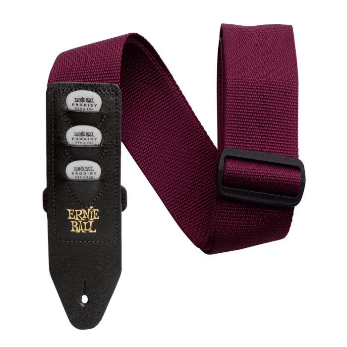 Ernie Ball P04688 Burgandy Pickholder Guitar Strap