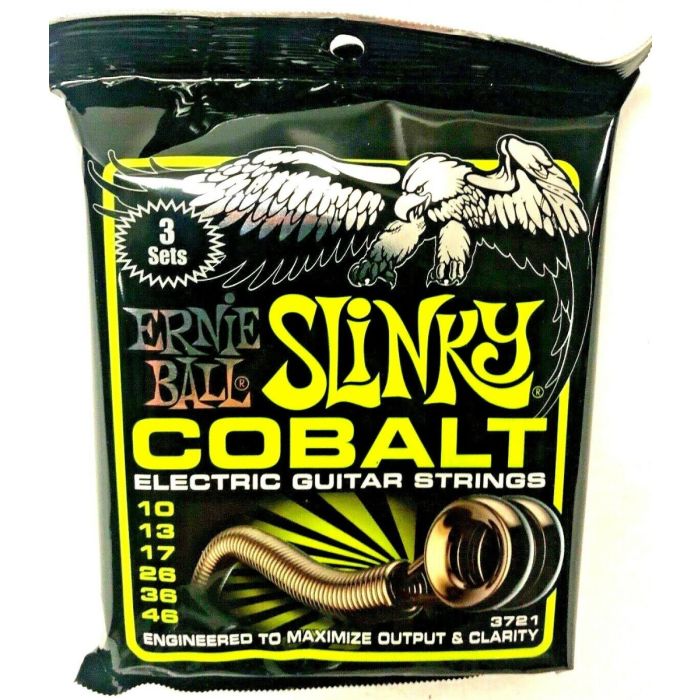 Ernie Ball Slinky Cobalt Guitar Strings 3721 3 Complete Sets