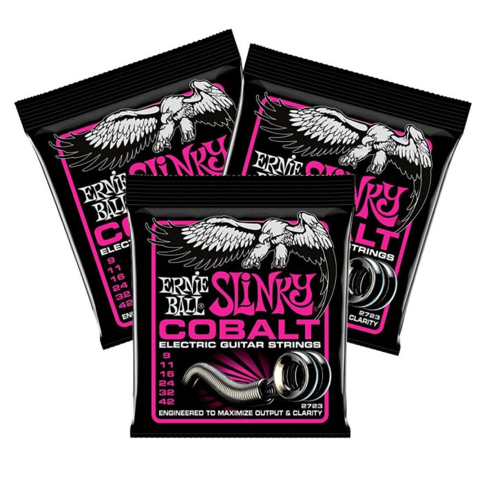 Ernie Ball Super Slinky Cobalt Guitar Strings 2723 3 Sets