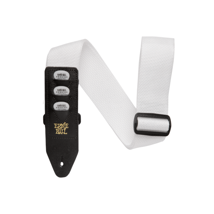 Ernie Ball P04259 Pickholder Guitar Bass Strap, White