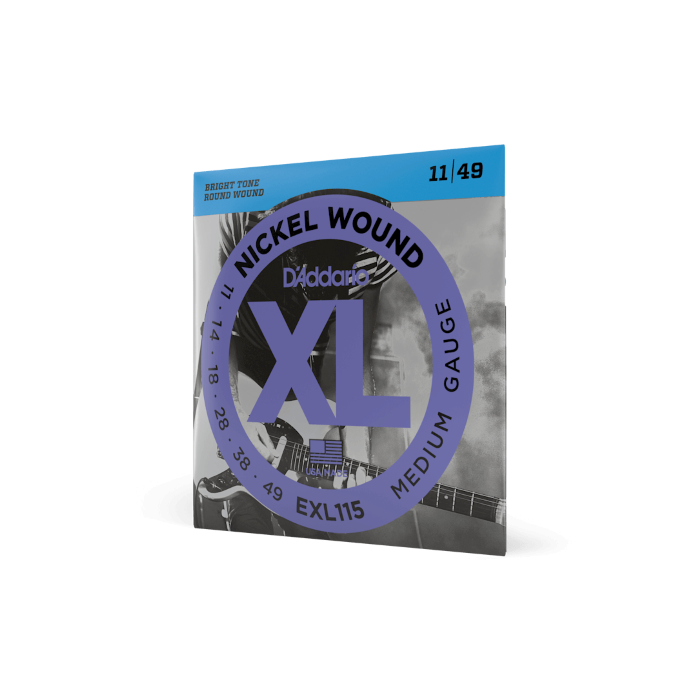 D'Addario EXL115 11-49 Medium XL Nickel Electric Guitar Strings