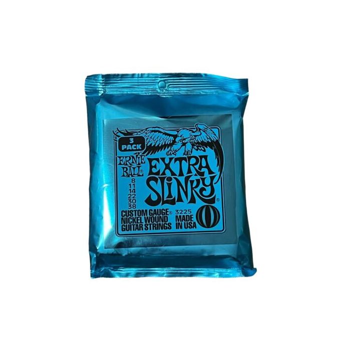 Ernie Ball Extra Slinky Nickel Wound Electric Guitar Strings 3 Pack - 8-38 Gauge