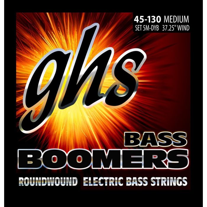 GHS BASS BOOMERS (5M-DYB) 45-130 - Medium, 5 String 37.25" winding