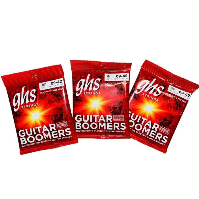 GHS Strings GBXL 3 Individual Sets Guitar Boomers(R), Nickel-Plated Extra Light (.009-.042)