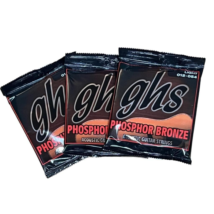 GHS Strings S325 Phosphor Bronze Acoustic Guitar Strings, Light 3 Individual SETS