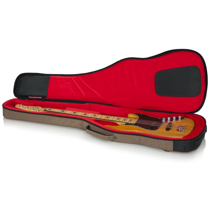Gator Cases GT-BASS-TAN Electric Bass Guitar Padded Gig Bag / Case