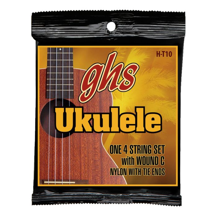 GHS Strings H-T10 Tenor Ukulele Strings, Black Nylon/Aluminum