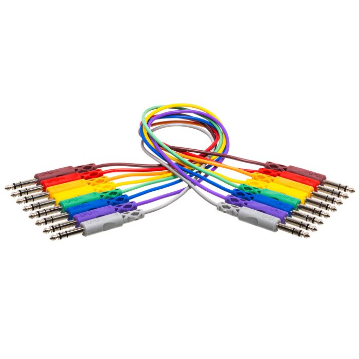 Hosa CSS-845 Color Balanced Audio Patch Cables 1/4 TRS 8 Cables Pack  