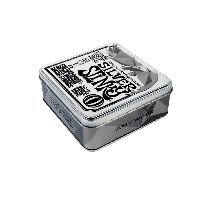Ernie Ball John Mayer P03818 Silver Slinky Signature Strings 3 Pack Tin Case