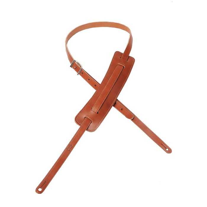 Levy's Guitar Straps M25-BRN 5/8 in. veg-tan leather guitar strap. Holly Deluxe Series beauty and craftsmanship