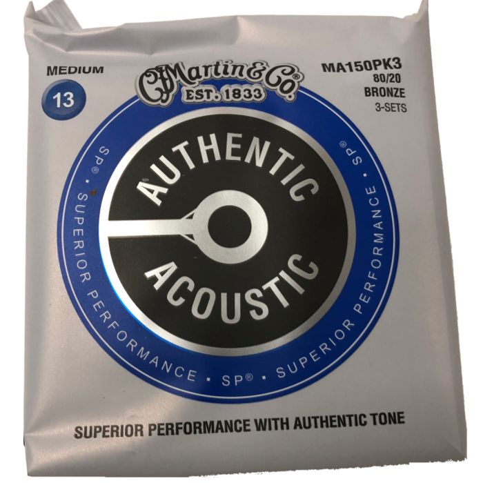 Martin MA150PK3 Bronze Medium Acoustic Guitar Strings 3 Sets 