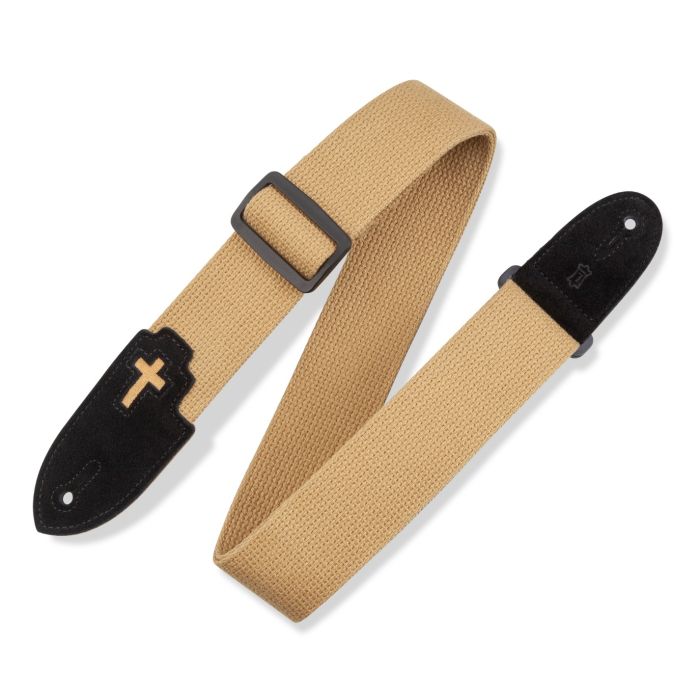 Levy's Leather Tan Cross Cotton Guitar Straps - MC8C-TAN