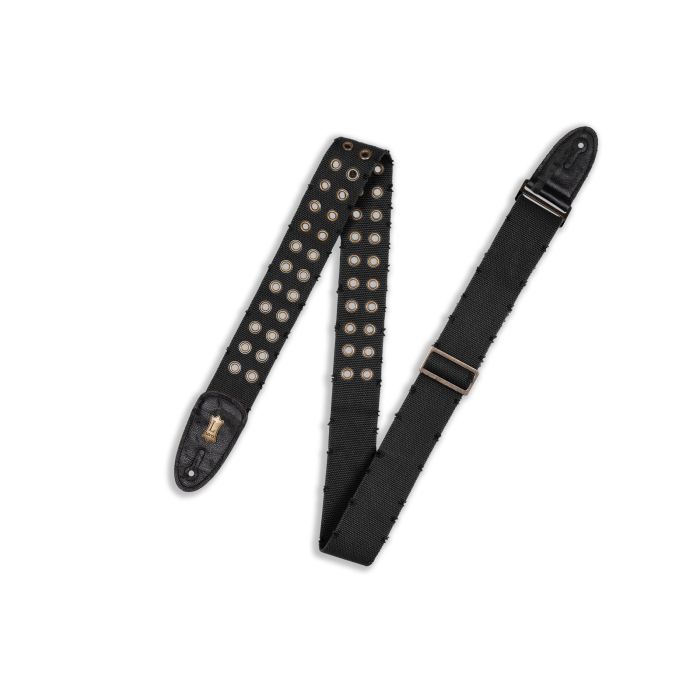 Levy's MC8TWEY-BLK Cotton Guitar Strap Black With Brass Eyelets