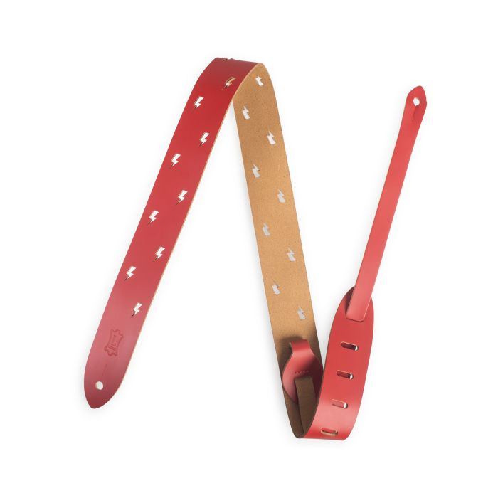 Levy's Guitar Straps MJ12LBC-RED 1 1/2"" Kids Leather Guitar Strap
