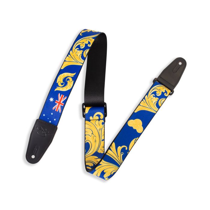 Levy's Guitar Strap MNSP2-002 Blue & Gold Australian Theme Guitar Strap
